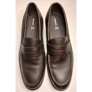 Abound Sz 12 Ortholite Eco Insole Brown Soft Faux Leather Comfort Penny Loafer